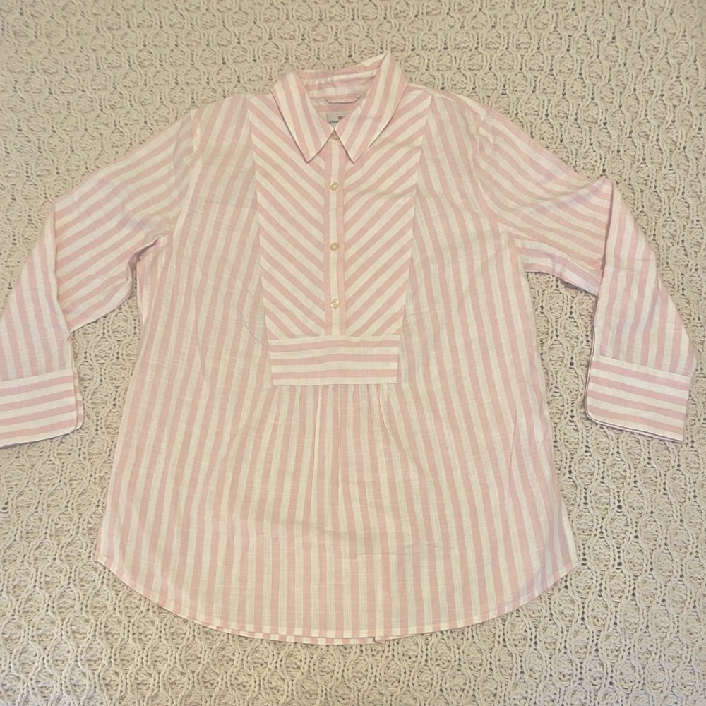 Vineyard Vines Pink Striped Half Button Down NWOT